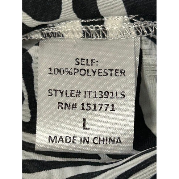 GILLI Zebra Print Button Up Blouse Long Sleeve Shirt Top Women's Size L - Picture 6 of 6